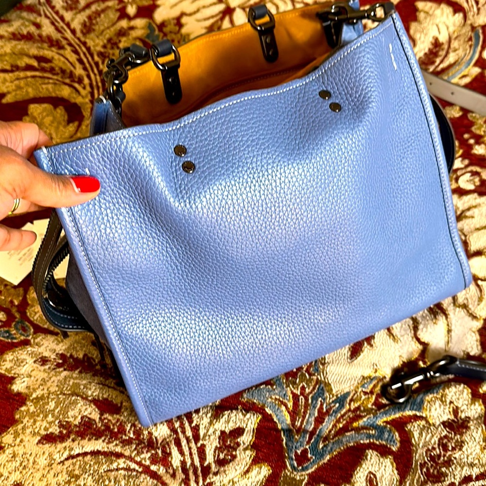 ***Like New!! Coach Rogue leather bag in Pewter Chambray Multi Retails for $795